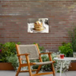 Pannenkoeken - Banaan - Siroop - Wit - Beige Tuinposter op houten frame 2 cm dik klein -sfeer3