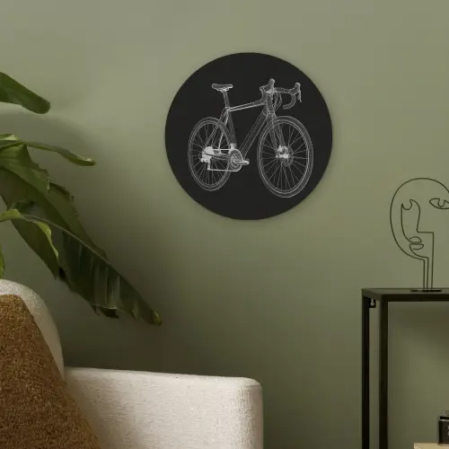 Lijnen - Illustratie - Wit Akoestische PET Vilt - Rond klein -sfeer2