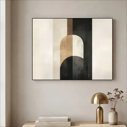 Geometrische - Vormen - Wit Textielframe zwart klein -sfeer2