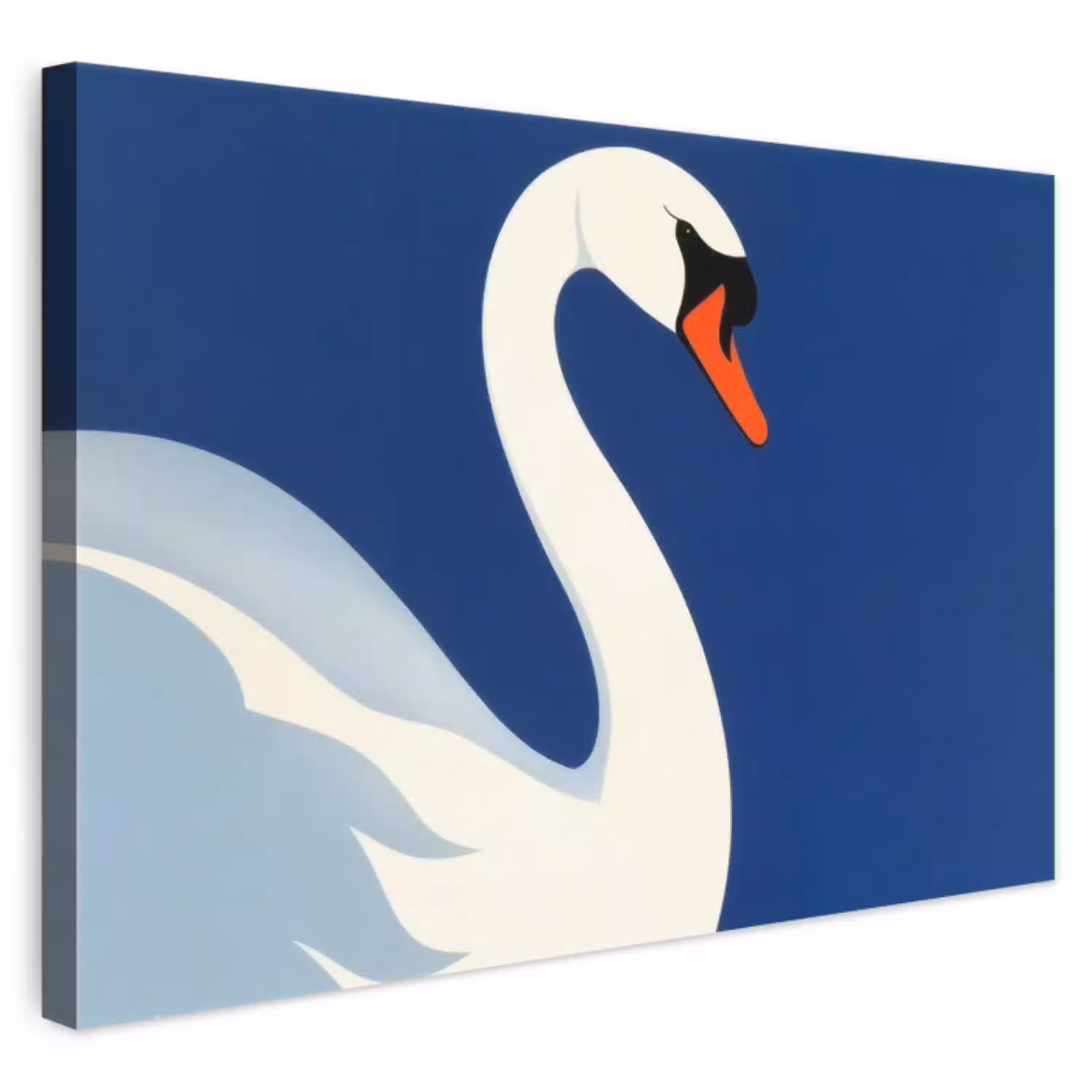 Zwaan - Wit - Snavel - Illustratie canvas 2cm klein -3d