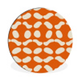 Oranje - Organische vormen - Wit Wandcirkel aluminium klein 190 -3d