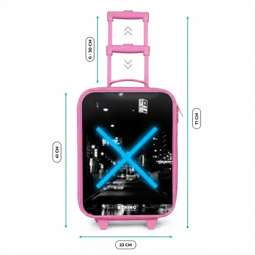 Felblauwe kruis in een nachtelijke scène Kinderkoffer - Roze klein -productfoto_formaten