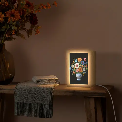 Vaas - Boeket - Bloemen - Kleur Light Box met kabel (Tafellamp) klein -sfeer4