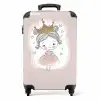 Prinses op gekleurde achtergrond met hartjes NBS - Handbagage koffer - Kinderen Unisex middel -productfoto_recht
