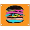 Hamburger - Kleurrijk - Speels tuinposter los doek klein -3d