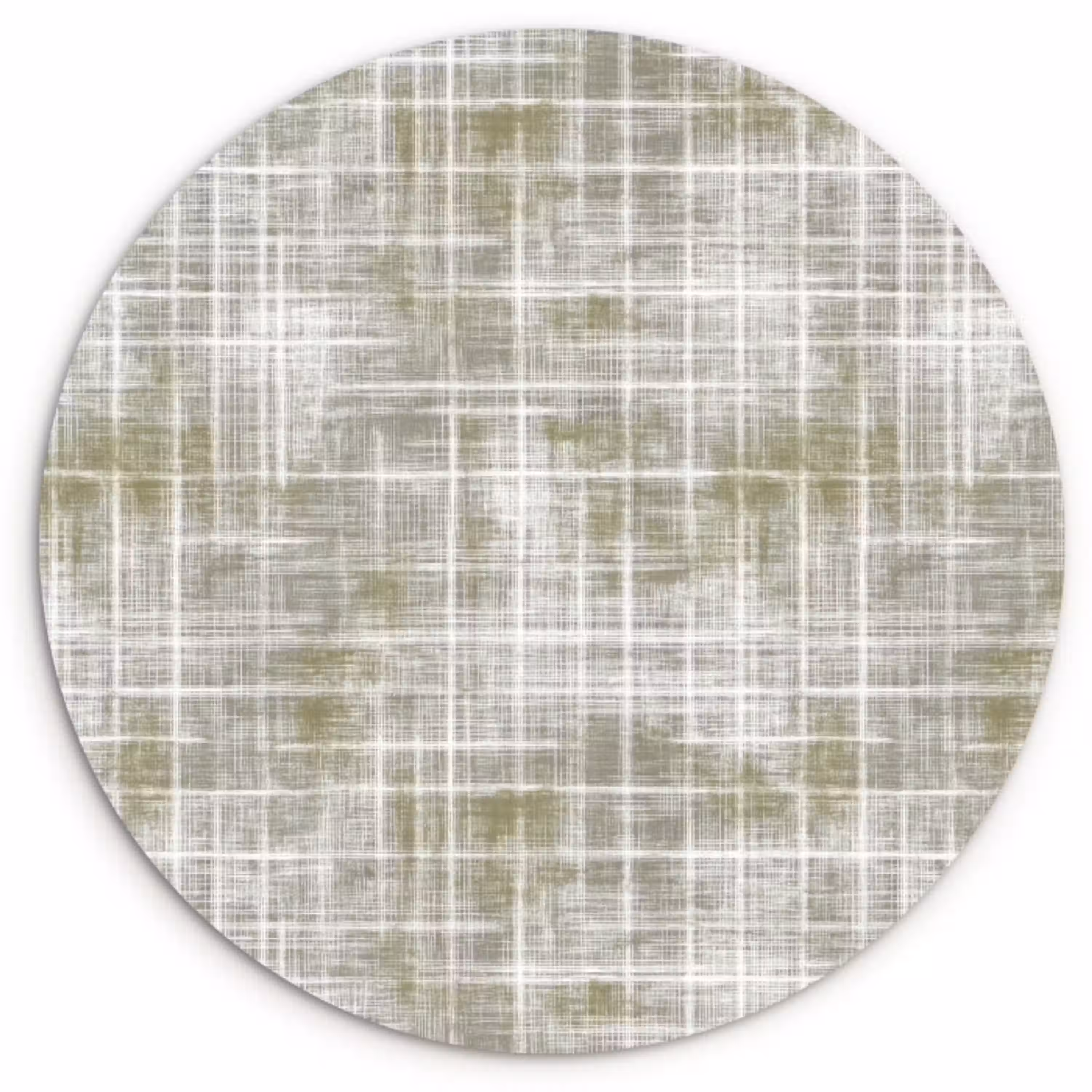 Linnen - Patroon - Groen Wandcirkel kunststof plaat 5mm dik klein 188 -3d