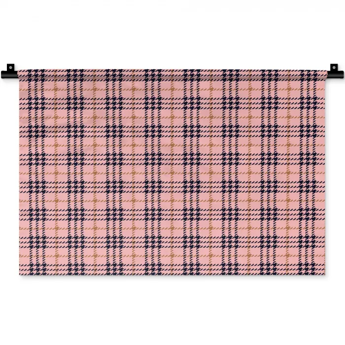 Plaid - Patroon - Schotse - Roze Wandkleed katoen klein 269 -zz3d