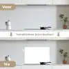 Zuivere Witheid keuken achterwand spatscherm klein -voor_na_NL