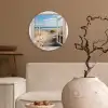 Raam - Zee - Kust - Natuur - Doorkijk - Strand - Waddenzee Wandcirkel kunststof plaat 5mm dik klein -sfeer1
