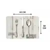 Zilver - Bestek - Hout Placemat vinyl groot -specs