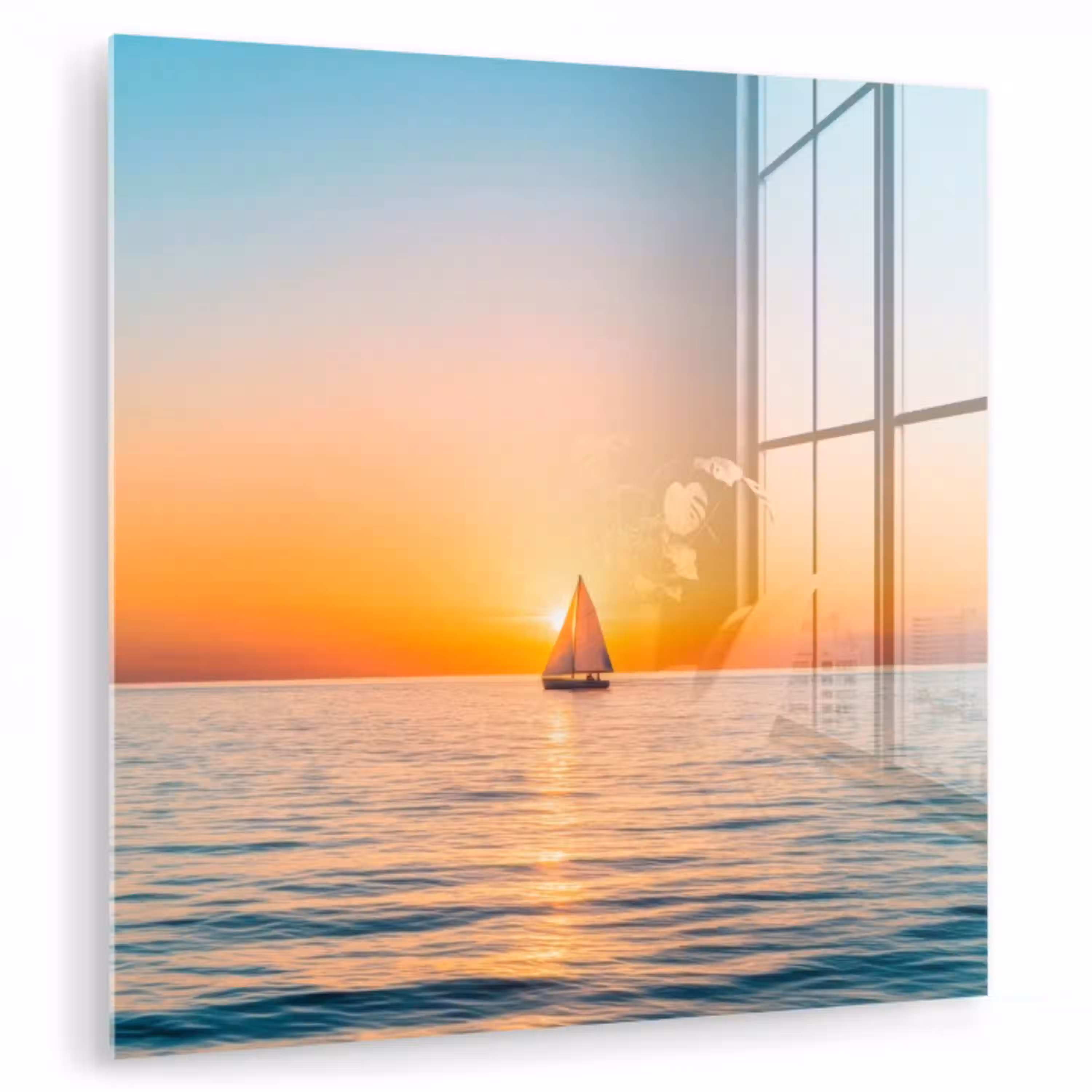 Zee - Zeilboot - Zonsondergang plexiglas 5mm klein -zzzproduct_nieuw
