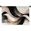 Abstract - Golven - Zwart - Verweerd Wandkleed katoen klein -zz3d