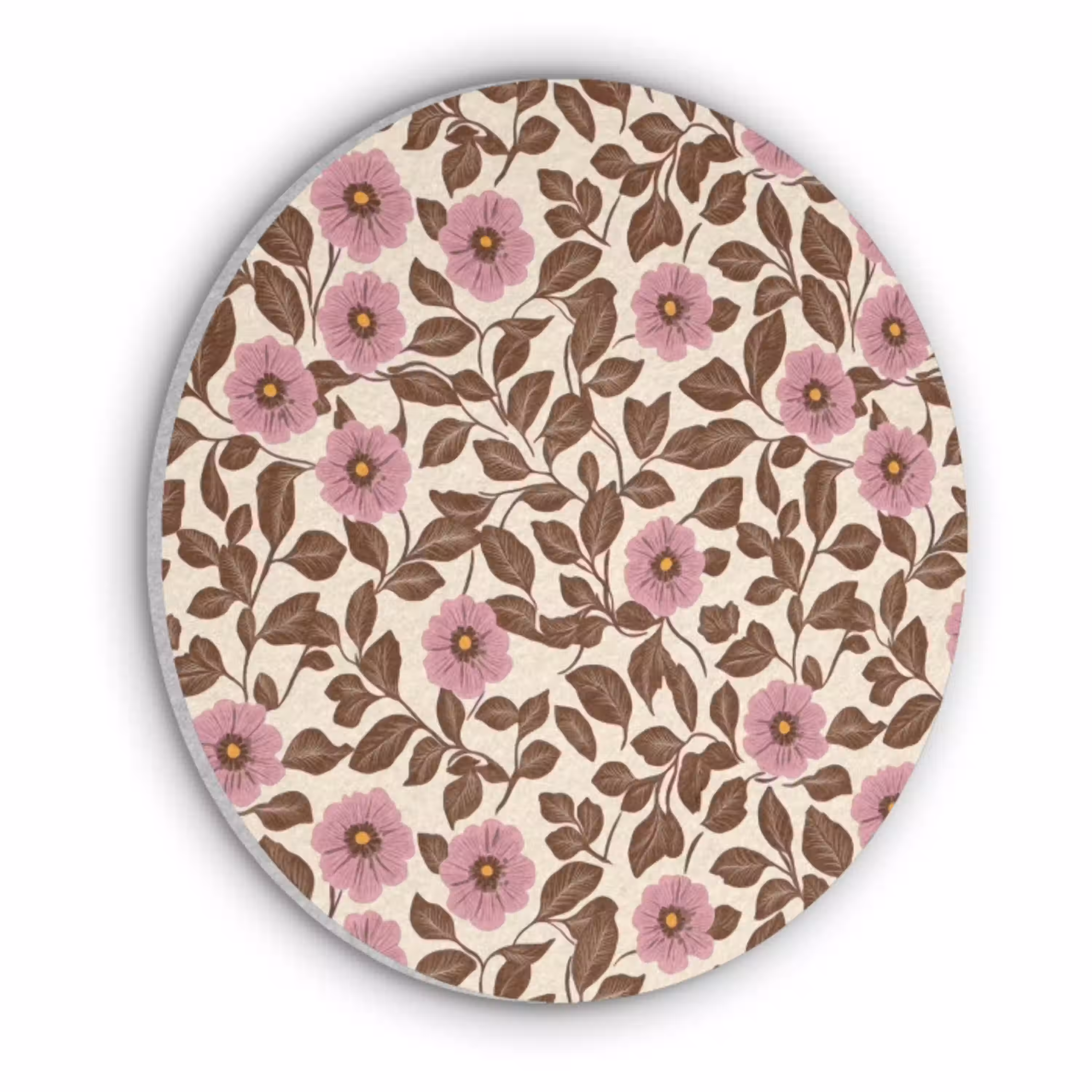 Bloemen - Bladeren - Kleurrijk Akoestische PET Vilt - Rond klein 838 -3d