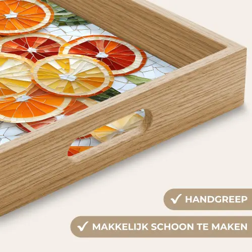 Schijfjes - Fruit - Oranje - Mozaïek Dienblad Rechthoek middel -USP_HandgreepNL