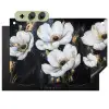Bloemen - Wit - Abstract Inductie beschemer met haakjes klein -3d