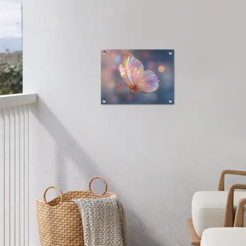 Vlinder - Vleugels - Pastel - Glinstering tuinposter los doek klein -sfeer8