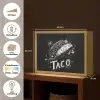 Taco - Kruiden - Witte krijtstijl - Tekst Light Box met batterij (Wandlamp) middel -USP_websiteoverzichtNL