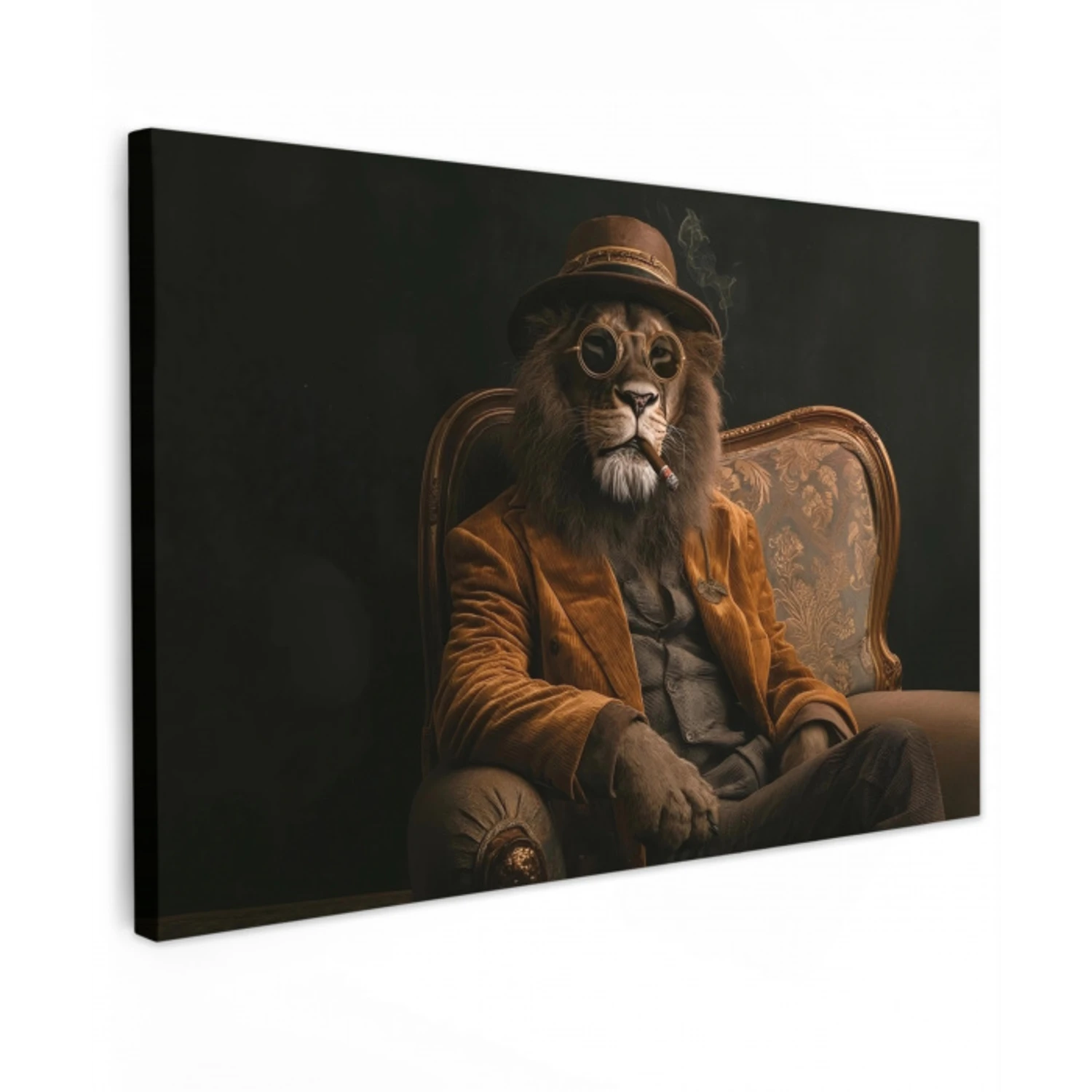 Bril - Leeuw - Bank - Hoed canvas 2cm klein -z3d