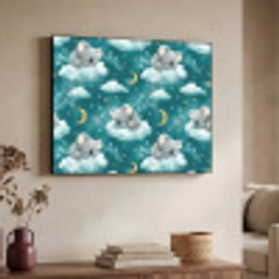 Koala's - Betoverend - Blauw Textielframe zwart klein 947 -sfeer3