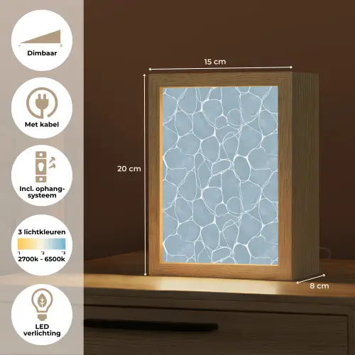 Organisch - Patroon - Blauw Light Box met kabel (Tafellamp) klein 925 -USP_NL