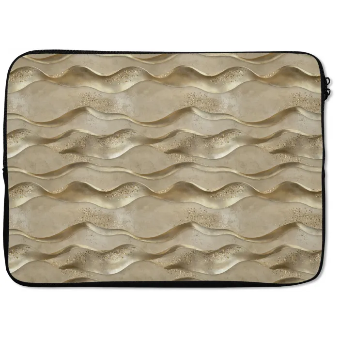 Golven - Patroon - Goud laptophoes neopreen klein 279 -zkaufland3dotto