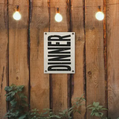 Eten - Vintage - Retro - Japandi tuinposter los doek klein -sfeer1