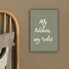My kitchen, my rules - Spreuken - Quotes canvas 2cm klein -sfeer3
