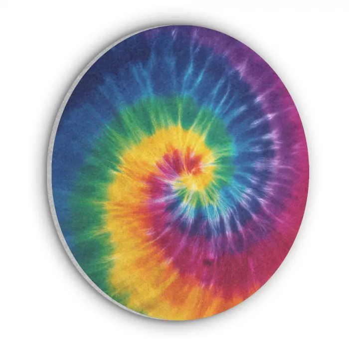 Regenboogkleuren - Spiraal - Kleurrijk Akoestische PET Vilt - Rond klein -3d