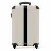 Minimal - Licht beige met zwarte streep NBS - Handbagage koffer - Unisex middel -productfoto_recht