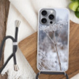 Schermbloem - Rijp - Kristallen - Winter - Delicaat Hoesje iPhone 16 Pro Max met koord klein -sfeer4