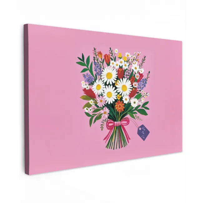 Bloemen - Quote - Kaartje - Kleurrijk canvas 2cm klein -z3d