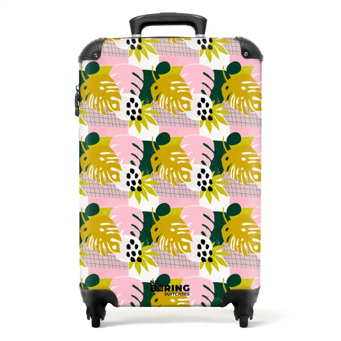 Tropische bladerpatroon NBS - Handbagage koffer - Volwassenen Unisex middel -productfoto_recht