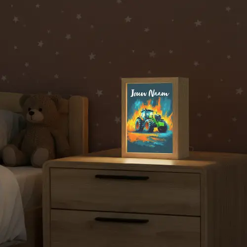 Abstract - Tractor - Groen Light Box met kabel (Kinderlampje) klein -sfeer1_kind