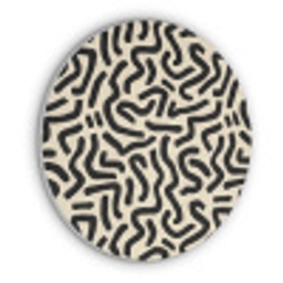 Abstract - Lijnen - Zwart Akoestische PET Vilt - Rond klein 838 -3d