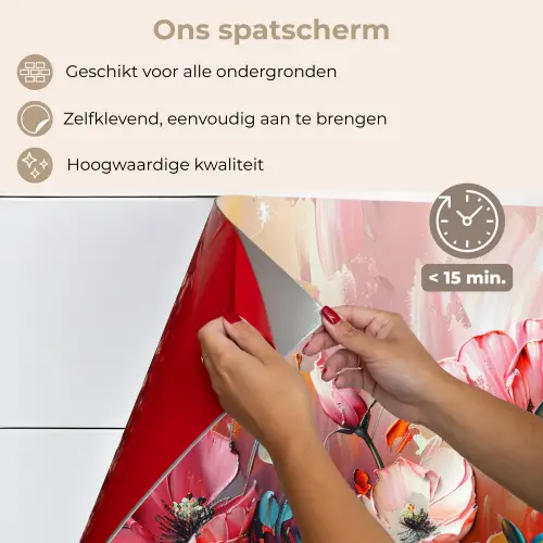Klaprozen - Roze - Bloemen - Botanisch - Kunst keuken achterwand spatscherm klein -spatscherm_NL