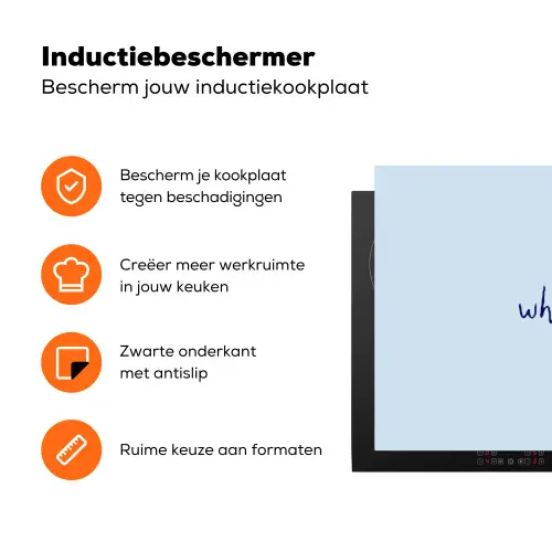 Why not - Blauw - Donker blauw - Quote Inductie beschermer vinyl 3mm klein -zzzzzzz-td-ups