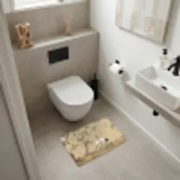 Kraanvogels - Water - Beige Badmat klein -sfeer4
