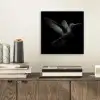 Kolibrie - Zwart - Dieren aluminium wit klein -sfeer1