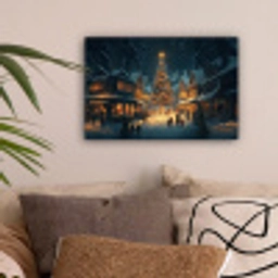 Kerstfeest - Dorp - Donker canvas 2cm klein -sfeer1