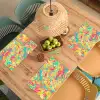 Geel - Roze - Blauw - Retro Placemat vinyl groot -zzsfeer5_Kitchenyeah-website
