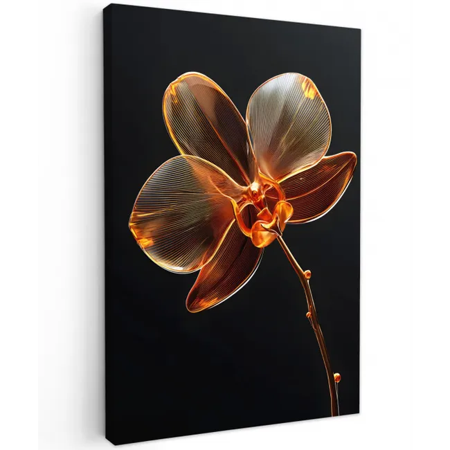 Orchidee - Doorzichtig - Bloem Tuinposter op houten frame 2 cm dik klein -3d