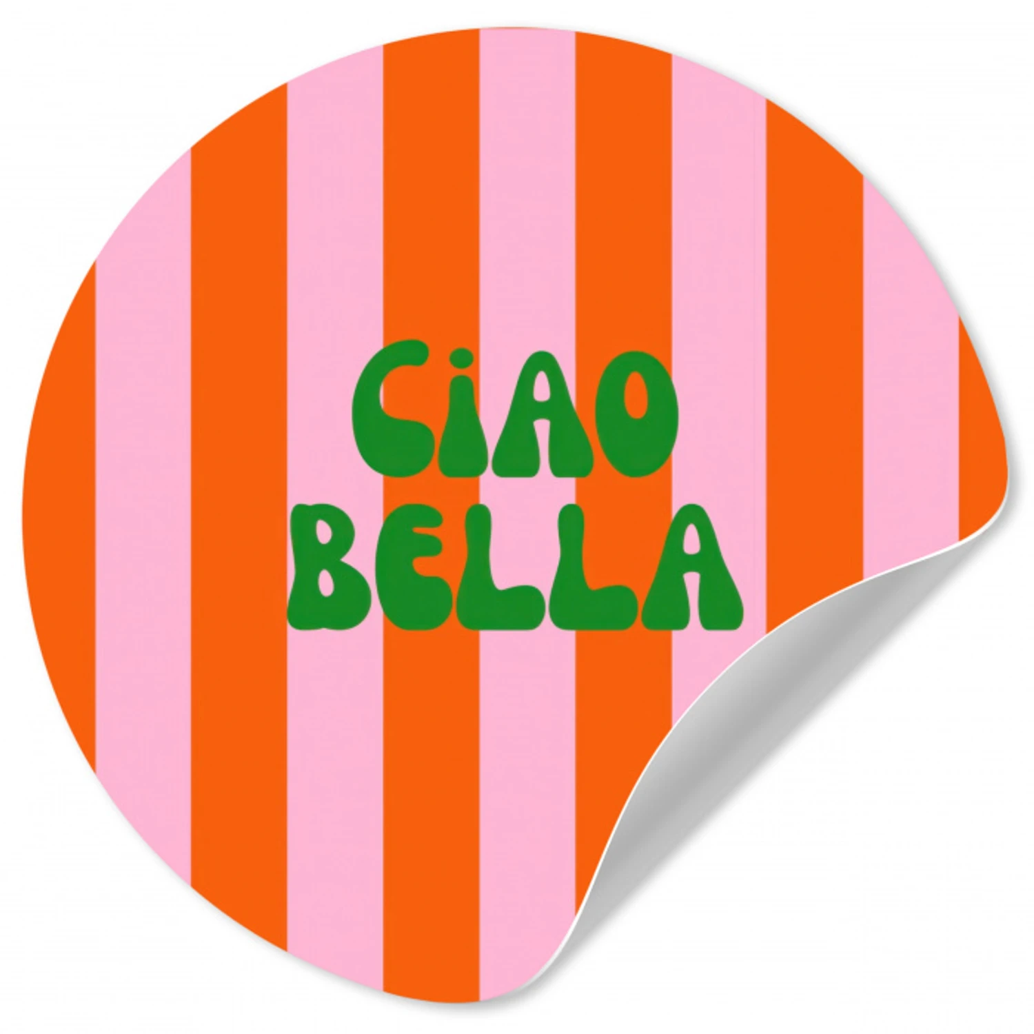 Strepen - Oranje - Verticaal - Ciao bella Wandcirkel behangsticker klein -3d