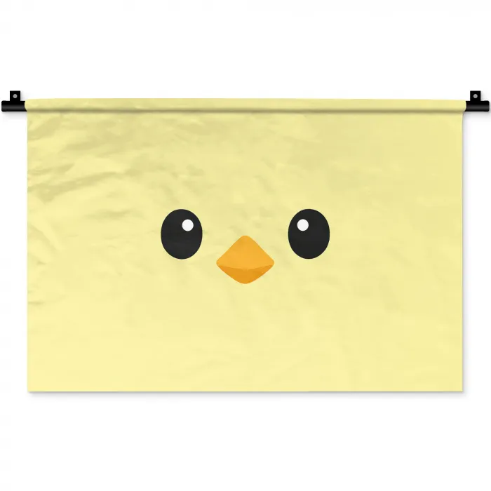 Kuiken - Vrolijk - Geel - Minimalistisch Wandkleed katoen klein -zz3d