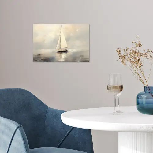 Zeilschip - Zee - Bewolkt poster papier klein -sfeer3