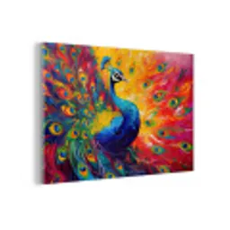 Pauw - Kunst - Schilderij - Pauwenveren plexiglas 5mm klein -z3d