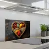 Houten - Hart - Kleurrijke - Specerijen keuken achterwand spatscherm klein -3d_schuin