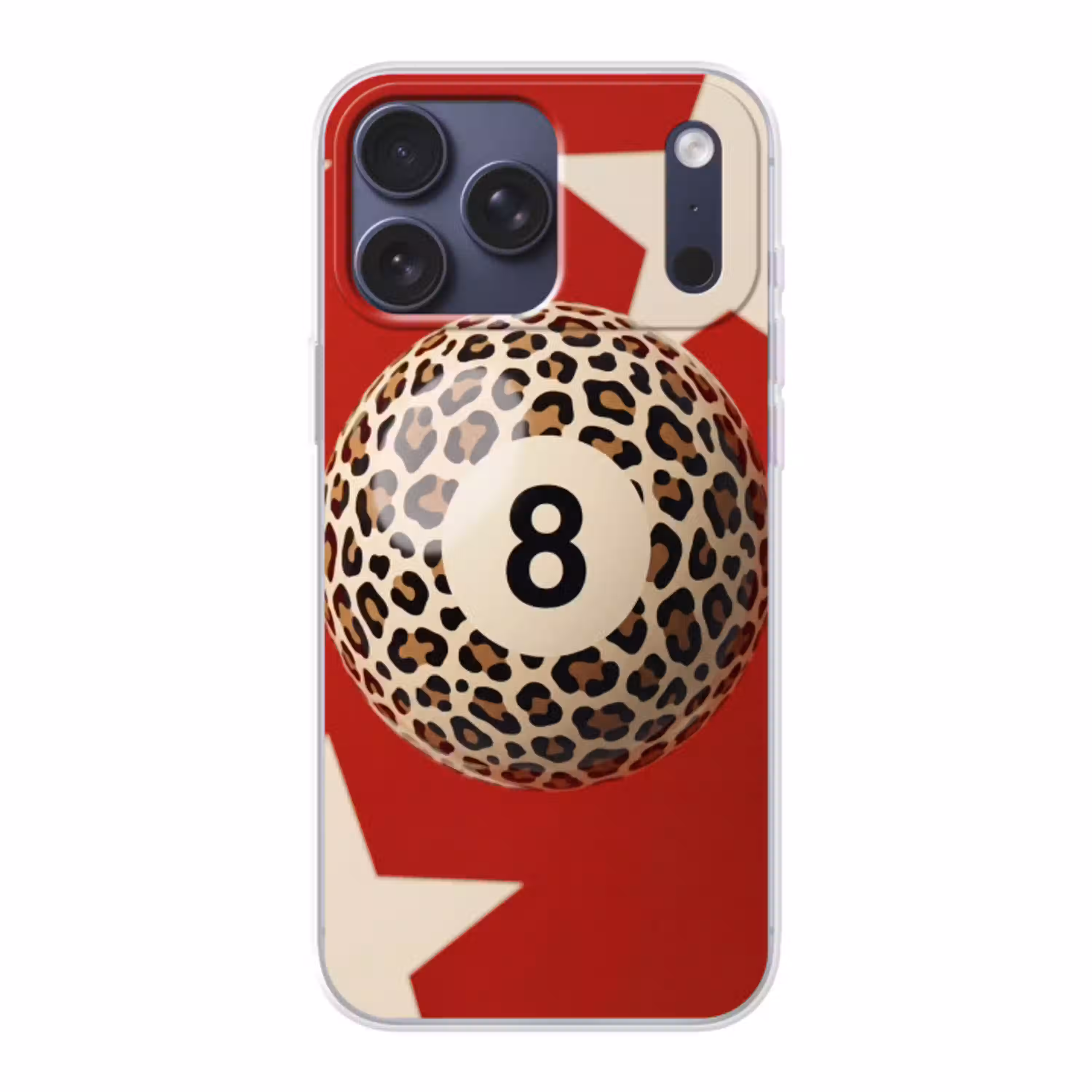 Spel - Dierenprint - Nummer 8 - Modern - Rood Telefoonhoesje iPhone 17 Pro Max klein -3d