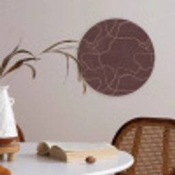 Abstract - Modern - Bruin Akoestische PET Vilt - Rond klein 838 -sfeer3