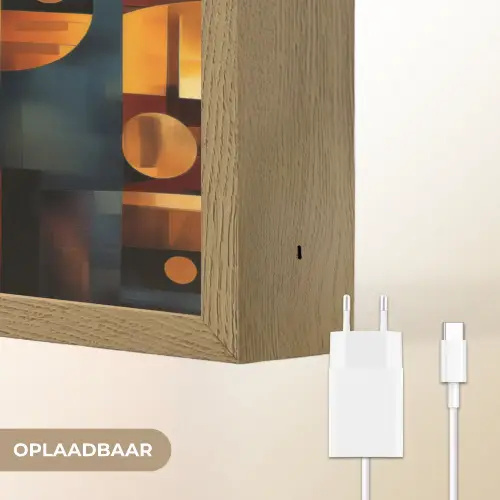 Figuren - Abstract - Symbolen Light Box met batterij (Wandlamp) middel -USP_websiteoplaadbaarNL