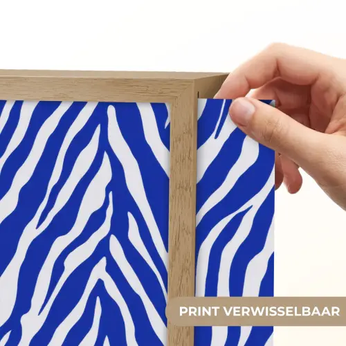 Zebra - Patroon - Kobalt - Blauw Light Box met batterij (Wandlamp) middel 907 -USP_websiteprintNL